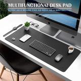 Inbox Zero Desk Mat, Mouse Pad, Desk Pad, Waterproof Desk Mat For Desktop, Leather Desk Pad For Keyboard & Mouse in Black | Wayfair