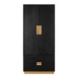 OROA Blackbone Stainless Steel 2 - Door Accent Cabinet Wood in Black/Brown, Size 87.0 H x 39.0 W x 24.0 D in | Wayfair RIC8720621604983