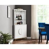 Willa Arlo™ Interiors Corner Bar Cabinet Wood in White, Size 68.0 H x 15.7 D in | Wayfair 23D95FD5D95843E4939DA8D86449B190