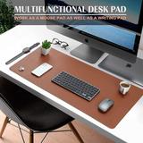 Inbox Zero Desk Mat, Mouse Pad, Desk Pad, Waterproof Desk Mat For Desktop, Leather Desk Pad For Keyboard & Mouse in Brown | Wayfair