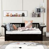 Harriet Bee Full Size Daybed w/ Twin Size Trundle Wood in Brown, Size 34.1 H x 56.2 W x 79.5 D in | Wayfair 53FDA07DC8A842A18CFD412BFF6C904F