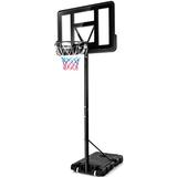 Costway Adjustable Portable Basketball Hoop Stand with Shatterproof Backboard Wheels