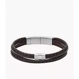 Brown Multi-Strand Braided Leather Bracelet jewelry JF02934040