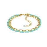 Sonoma Goods For Life Gold Tone & Aqua Beaded Layered Anklet, Women's