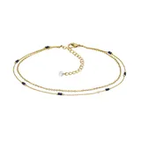 Sonoma Goods For Life Gold Tone Black Bead Layered Anklet, Women's