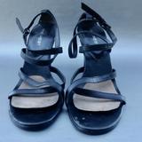 Nine West Shoes | Nine West Black Strappy High Heels Stilettos Shoes Sandals Genuine Leather 7.5m | Color: Black | Size: 7.5