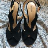 Michael Kors Shoes | Michael Kors Black Suede Leather Strappy Sandals Heels Pumps 8.5 | Color: Black | Size: 8.5