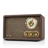 Innovative Technology Victrola Retro Wood Bluetooth Fm/Am Radio with Rotary Dial