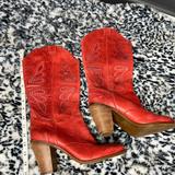 Jessica Simpson Shoes | Jessica Simpson Caralee Cowboy Boot Red Chili Pepper Womens Size 9.5 | Color: Red | Size: 9.5