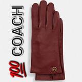Coach Accessories | Nwt Coach Brand Sheep Leather Touch Sensitive Technology Glove | Color: Gold/Red | Size: S7