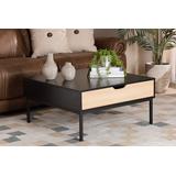 Baxton Studio Haben Modern and Contemporary Two-Tone Oak Brown and Black Finished Wood Coffee Table - Wholesale Interiors LCF20182-Black/Tan-CT