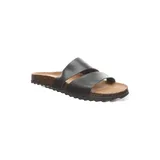 Bearpaw Women's Mia Asymmetrical Footbed Slide Sandals, Black, 9