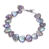 Cultured pearl bracelet, 'Born of the Sea in Grey'