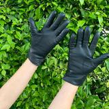 Coach Accessories | Authentic Coach Black Leather Cashmere Gloves One Size | Color: Black/Tan | Size: Os