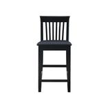 Charlton Home® Keyesport Bar & Counter Stool Wood/Upholstered/Leather in Black, Size Bar Stool (30" Seat Height) | Wayfair