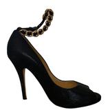 Kate Spade Shoes | Kate Spade | Peep Toe Ankle Chain | Color: Black/Gold | Size: 6