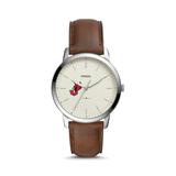 "Fossil William Jewell Cardinals The Minimalist Brown Leather Watch"