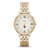 "Women's Fossil Gold Ball State Cardinals Jacqueline Stainless Steel Watch"