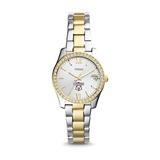 "Women's Fossil Silver/Gold Nazareth College Golden Flyers Scarlette Mini Two-Tone Stainless Steel Watch"