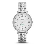 Women's Fossil Silver Tulane Green Wave Jacqueline Stainless Steel Watch