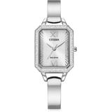 Eco - Drive Silhouette Crystal Stainless Steel Bangle Watch - Metallic - Citizen Watches