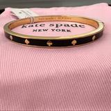 Kate Spade Jewelry | Kate Spade Hinged Bangle Bracelet, Black Enamel With Gold Spades Nwt | Color: Black/Gold | Size: Os
