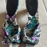Coach Shoes | Coach Slip On Cork Heel Sandals | Color: Purple | Size: 6.5