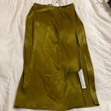 Zara Skirts | Beautiful Green Satin Skirt | Color: Green | Size: S