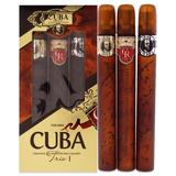 Cuba Trio 1 by Cuba for Men - 3 Pc Gift Set 1.17oz Cuba Gold EDT Spray, 1.17oz Cuba Royal EDT Spray,