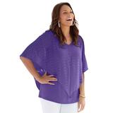 Plus Size Women's Crochet Poncho Duet Top by Catherines in Dark Violet (Size 2X)