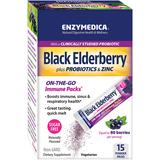 Enzymedica, Black Elderberry Plus Probiotics & Zinc Immune Powder Packs, 15 Stick Packs