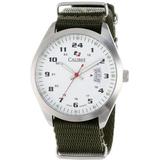 Trooper White Dial Green Canvas Strap Watch
