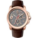 Gliese Grey Dial Brown Leather Watch