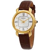 Classic White Dial Brown Leather Watch