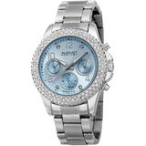 Quartz Diamond Crystal Blue Dial Watch