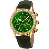 Quartz Crystal Green Dial Watch