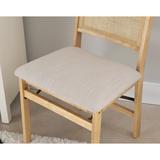 Joss & Main Donner Padded Seat Cane Back Banquet Folding Chair in Black/Brown, Size 34.5 H x 19.75 W x 20.5 D in | Wayfair