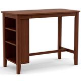 Costway Counter Height Bar Table with 3-Tier Storage Shelves for Home Restaurant