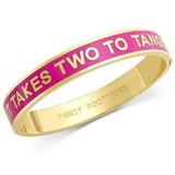 Kate Spade Jewelry | New! Kate Spade 'It Takes Two To Tango' Idiom Bangle Bracelet In Gold Pink | Color: Pink | Size: Approx. 2 14 Inner Diameter 38 W