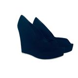 Nine West Shoes | Nine West Ladies Black Wedge Heel Peep Toe Size 8m | Color: Black | Size: 8m