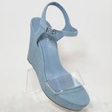 Nine West Shoes | Nwot - Nine West Denim Ankle Strap Wedge Platform Sandal - 6m | Color: Blue | Size: 6