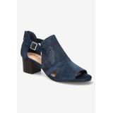 Wide Width Women's Illiana Sandal by Bella Vita in Navy Suede Leather (Size 9 1/2 W)