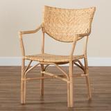 Bayou Breeze Neida Arm Chair in Wicker/Rattan in Brown, Size 34.6 H x 23.2 W x 26.4 D in | Wayfair 5A116EE655514D0BB782F0A9766681CB