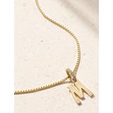 Marlo Laz - Letter Charm 14-karat Gold Diamond Necklace - S