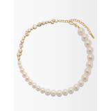 Completedworks - Pearl, Crystal & 14kt Gold-vermeil Choker Necklace - Womens - Pearl