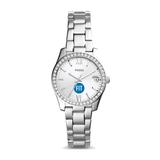 "Women's Fossil Silver SUNY Fashion Institute of Technology Tigers Scarlette Mini Three-Hand Date Watch"