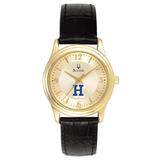 "Women's Bulova Gold Hamilton Continentals Stainless Steel Watch with Leather Band"