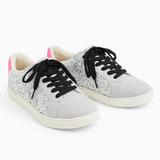 Torrid Shoes | Torrid 9 (Ww) White Glitter Low-Top Lace-Up Sneaker | Color: Pink/White | Size: 9