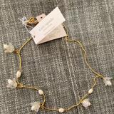 Kate Spade Jewelry | Kate Spade Painted Petal Gold-Tone Freshwater Pearl Flower Charm Collar Necklace | Color: Gold/Silver | Size: Os