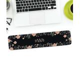 Personalized Planet Mouse Pads - Black Floral Monogram Personalized Wrist Rest